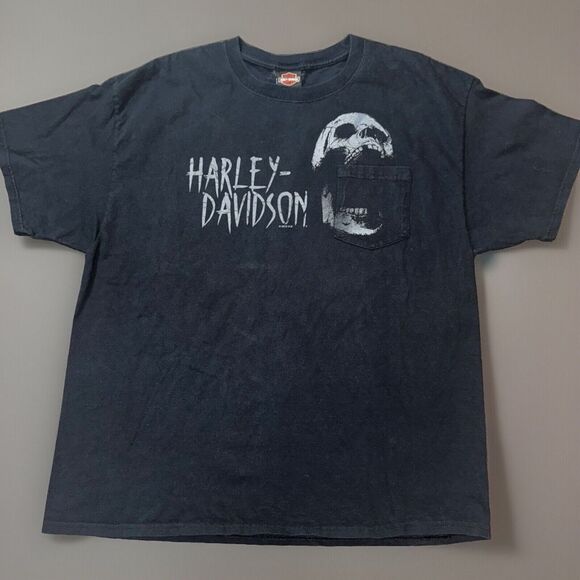 Harley Davidson T-Shirt Steel City Washington PA‎ XL Skull Pocket - Picture 2 of 6